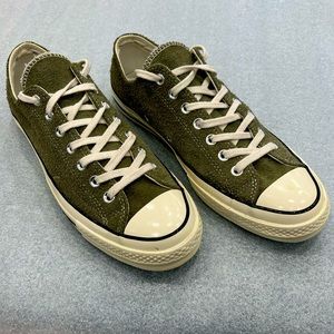 Converse Chuck Taylor All Star 70 Ox, Rare Olive Green Suede, Men’s 9/Women’s 11